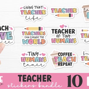 Printable Teacher PNG Sticker Design Bundle 2, Print Then Cut Designs for  Teachers, Digital Sticker Download for Educators, PNG Stickers 