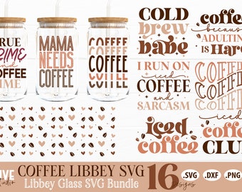 Coffee Can Glass Libbey SVG Bundle | Coffee SVG Bundle