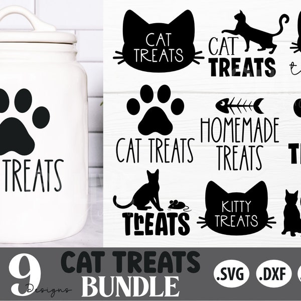 Cat Treat Jar Designs SVG Bundle | Cat SVG