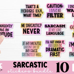 Sarcastische stickers PNG-bundel | Grappige Stickers PNG