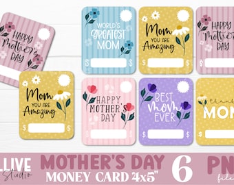 Mother's Day Money Card PNG Bundle | Mother's Day PNG