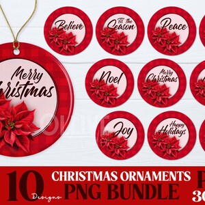Christmas Ornaments Sublimation Bundle PNG