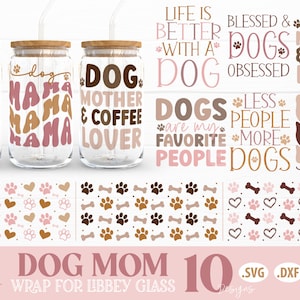 Dog Libbey 16oz Can Glass SVG Bundle | Dog Mom SVG Bundle
