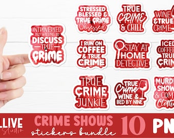 True Crime stickers PNG Bundle | Murder Shows Stickers PNG