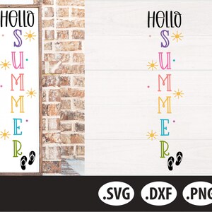 Hello Summer Vertical Sign SVG