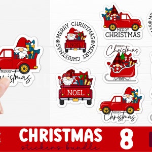 Christmas Gnome Stickers PNG Bundle