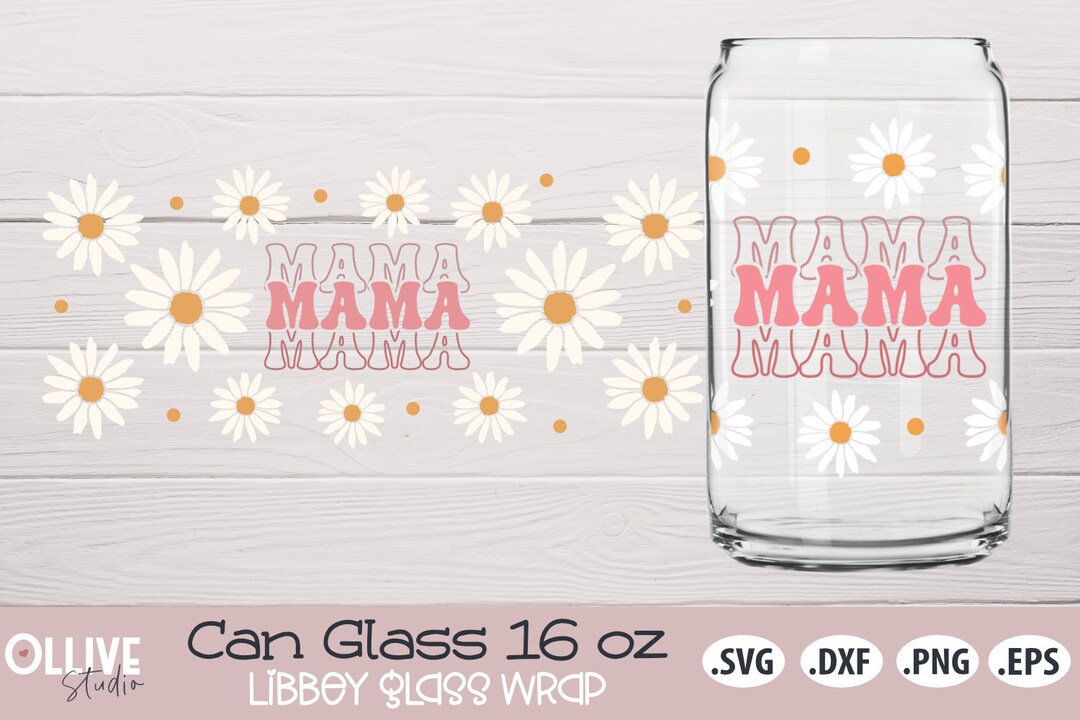 Mama Retro Wrap for Libbey Can Glass SVG - Etsy