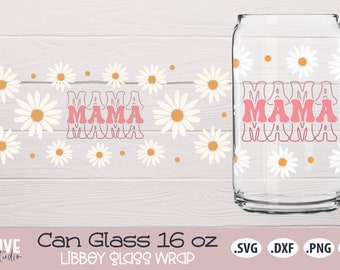 Mama Retro Wrap For Libbey Can Glass SVG