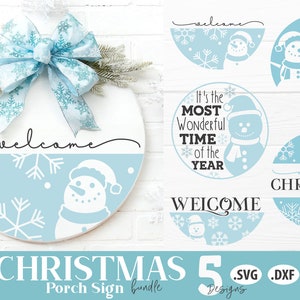 Christmas Rounds Snowman SVG Bundle | Snowman SVG