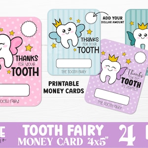 Bundle PNG de carte d'argent de la fée des dents | Carte d'argent imprimable PNG