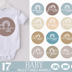 Hitos del bebé SVG / Rainbow Round Milestones SVG