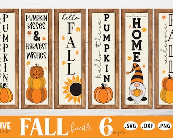 Fall Porch Sign SVG Bundle / Fall SVG
