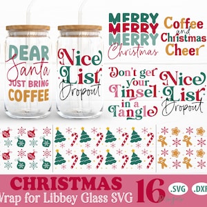 Christmas Libbey Can Glass SVG Bundle / Christmas SVG Bundle