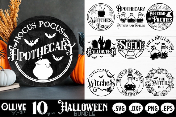 Halloween Door Signs SVG Bundle | Halloween Sign SVG