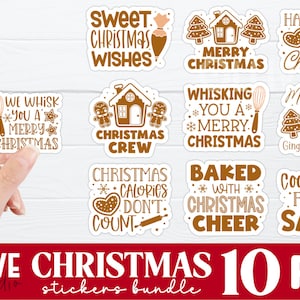 Christmas Stickers PNG Bundle | Gingerbread Christmas PNG