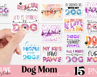 Dog Mom Sticker Bundle PNG | Dog Mom PNG