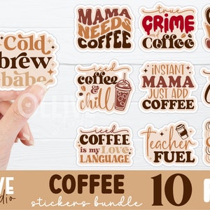 Coffee Sarcastic Stickers Bundle PNG Vol. 2