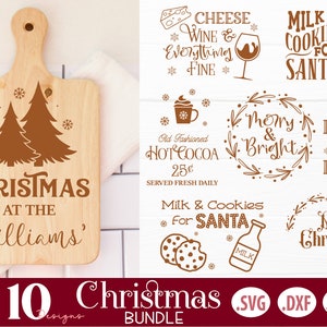 Planche à découper Devis de Noël SVG Bundle