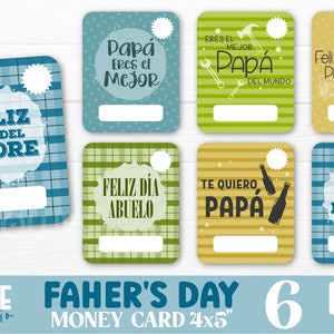 Dia del Padre Money Card PNG Bundle | Father's Day PNG