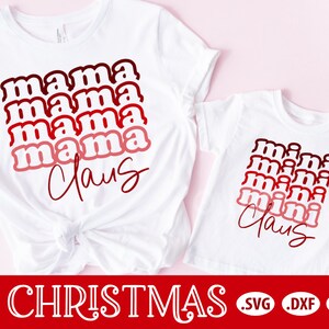 Mama Claus y Mini Claus Navidad SVG