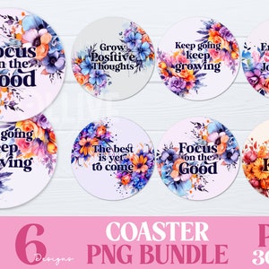 Inspirational Car Coaster PNG | Sublimation Coaster Bundle