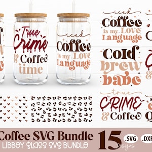 Iced Coffee Libbey Can Glass SVG Bundel | Koffie SVG Bundel