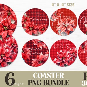Christmas Car Coaster PNG | Sublimation Coaster Bundle