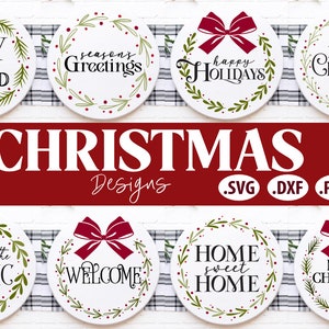 Christmas Rounds Door Signs Bundle SVG