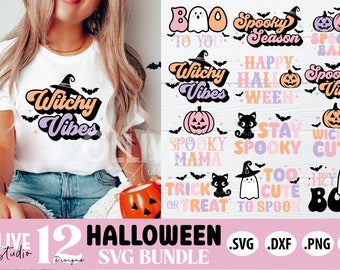 Lindo paquete SVG de Halloween / SVG de Halloween rosa