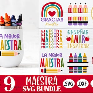 Teacher Spanish SVG Bundle | Maestra SVG Bundle