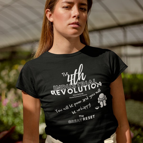 The GREAT RESET | Klaus Schwab | The 4th Industrial Revolution | WEF | Agenda 2030 | T-shirt Unisex Softstyle Tee Shirt | Protest Shirt