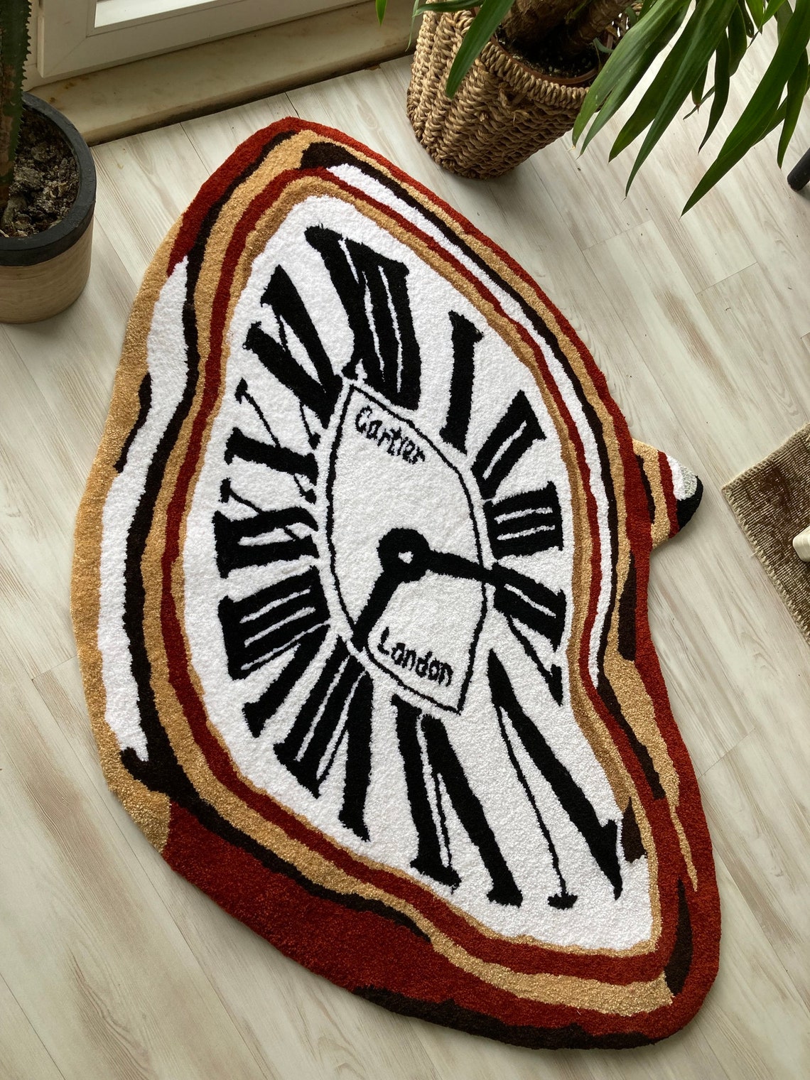 Cartier Melting Watch Hand Tufted Rug Cartier Watch Carpet Etsy