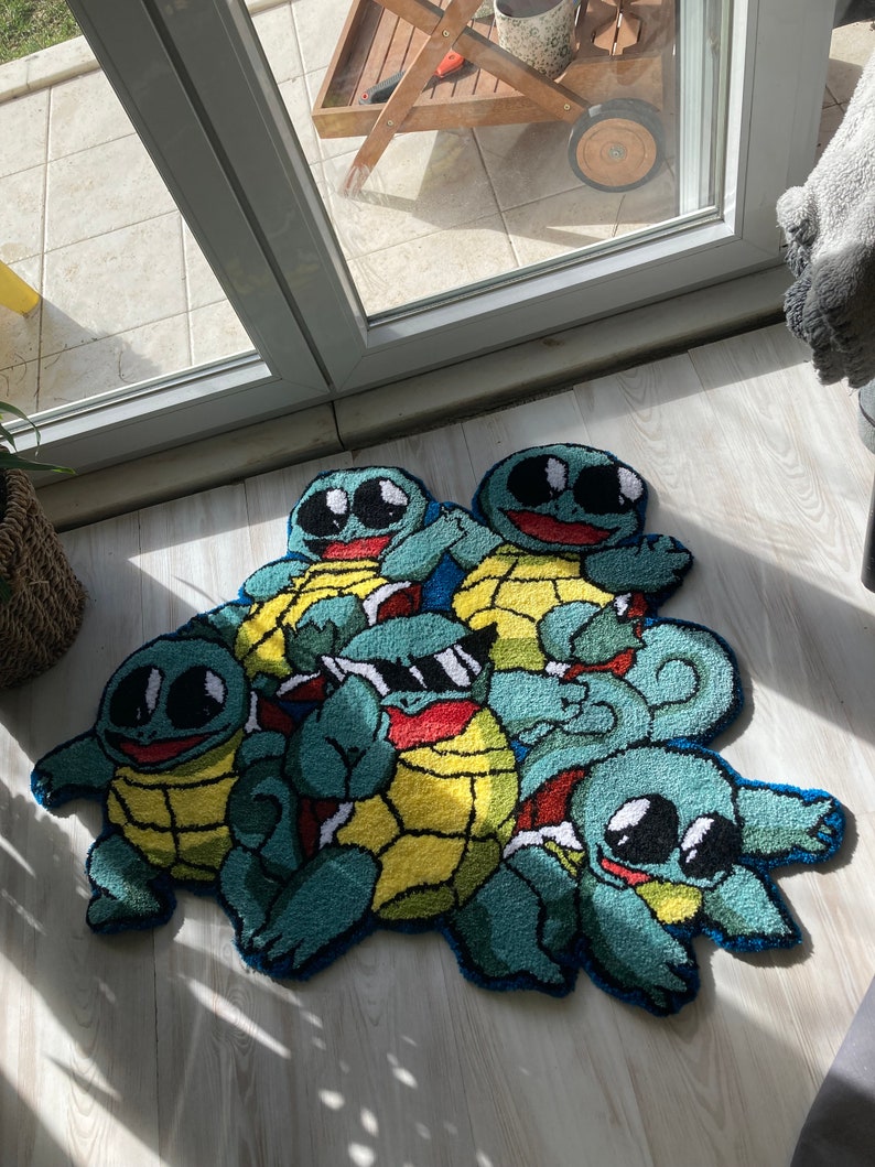 Anime Tufted Rug Pokeman Tufted Rug Game Character Tufted Etsy