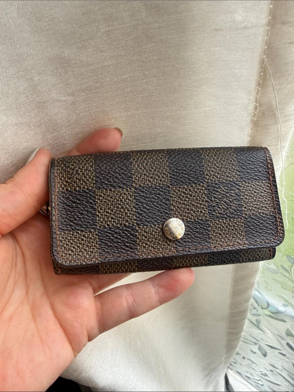 Louis Vuitton Checkered Keychain - Etsy