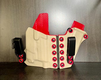 Premium design ships custom built in 7-10 business days AIWB sidecar style Kydex holster for most H&K pistols and most weapon mounted lights