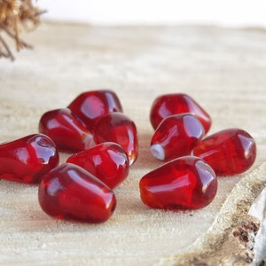 Pomegranate beads Lampwork beads Glass beads Handmade beads Berry beads for making Jewelry image 1