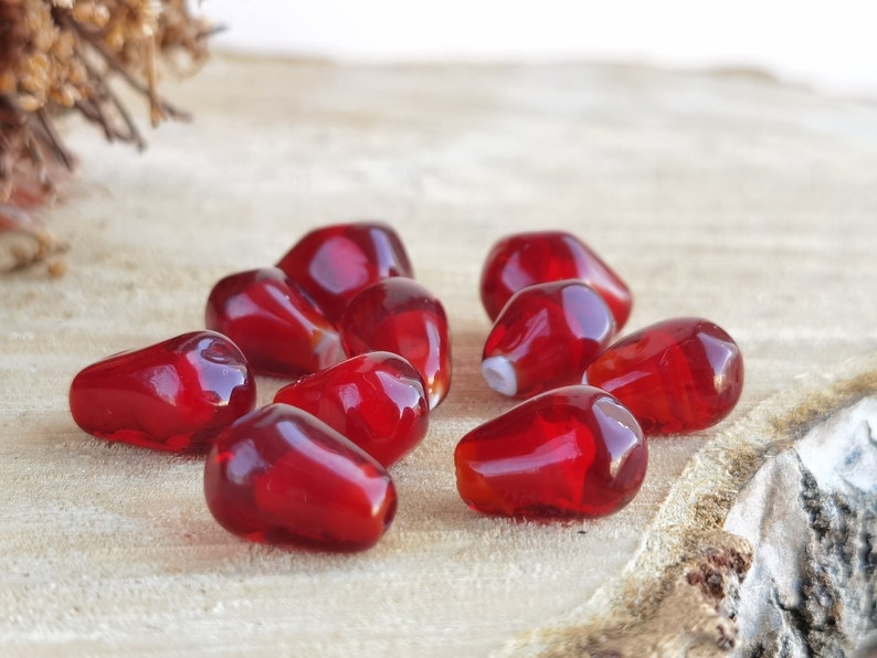 Pomegranate beads Lampwork beads Glass beads Handmade beads Berry beads for making Jewelry image 1