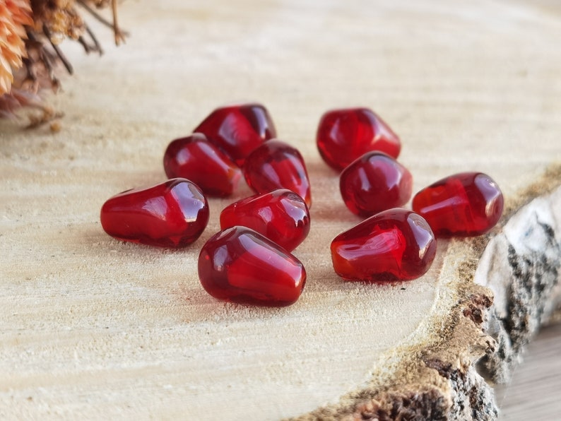 Pomegranate beads Lampwork beads Glass beads Handmade beads Berry beads for making Jewelry image 3