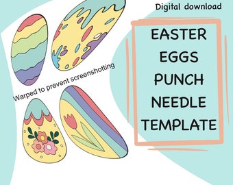 Punch needle template Easter Egg pattern Mug rug Embroidery pattern Wall decor template Easter gifts Easter wall decor Easter ornaments