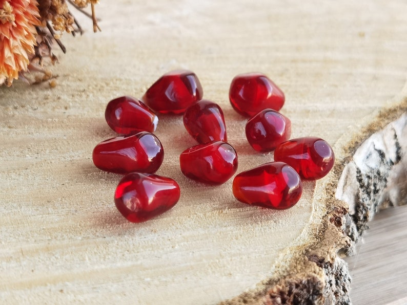 Pomegranate beads Lampwork beads Glass beads Handmade beads Berry beads for making Jewelry image 5