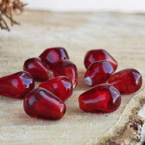 Pomegranate beads Lampwork beads Glass beads Handmade beads Berry beads for making Jewelry image 2