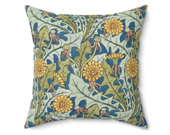 Art Deco Dandelions Retro Pillow Cover