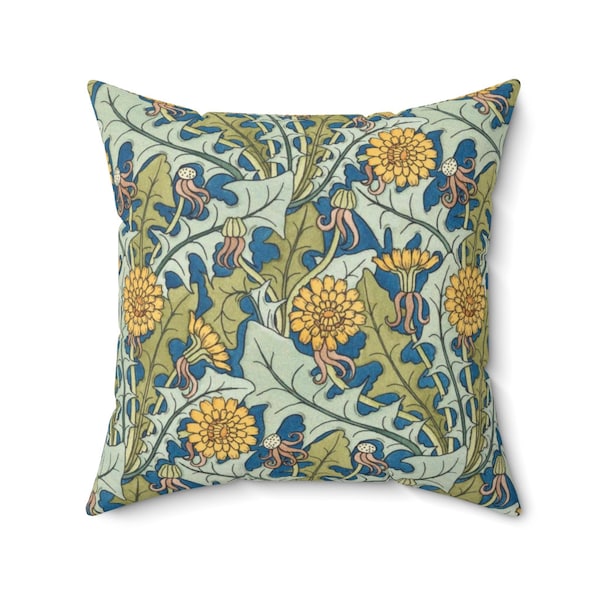 Art Deco Dandelions Retro Pillow Cover