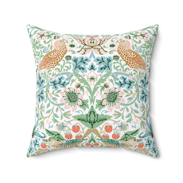 William Morris Strawberry Thief Pink Pillow Cover | Art Nouveau Vintage Pillow Cover | Cushion Cover | NEW!!