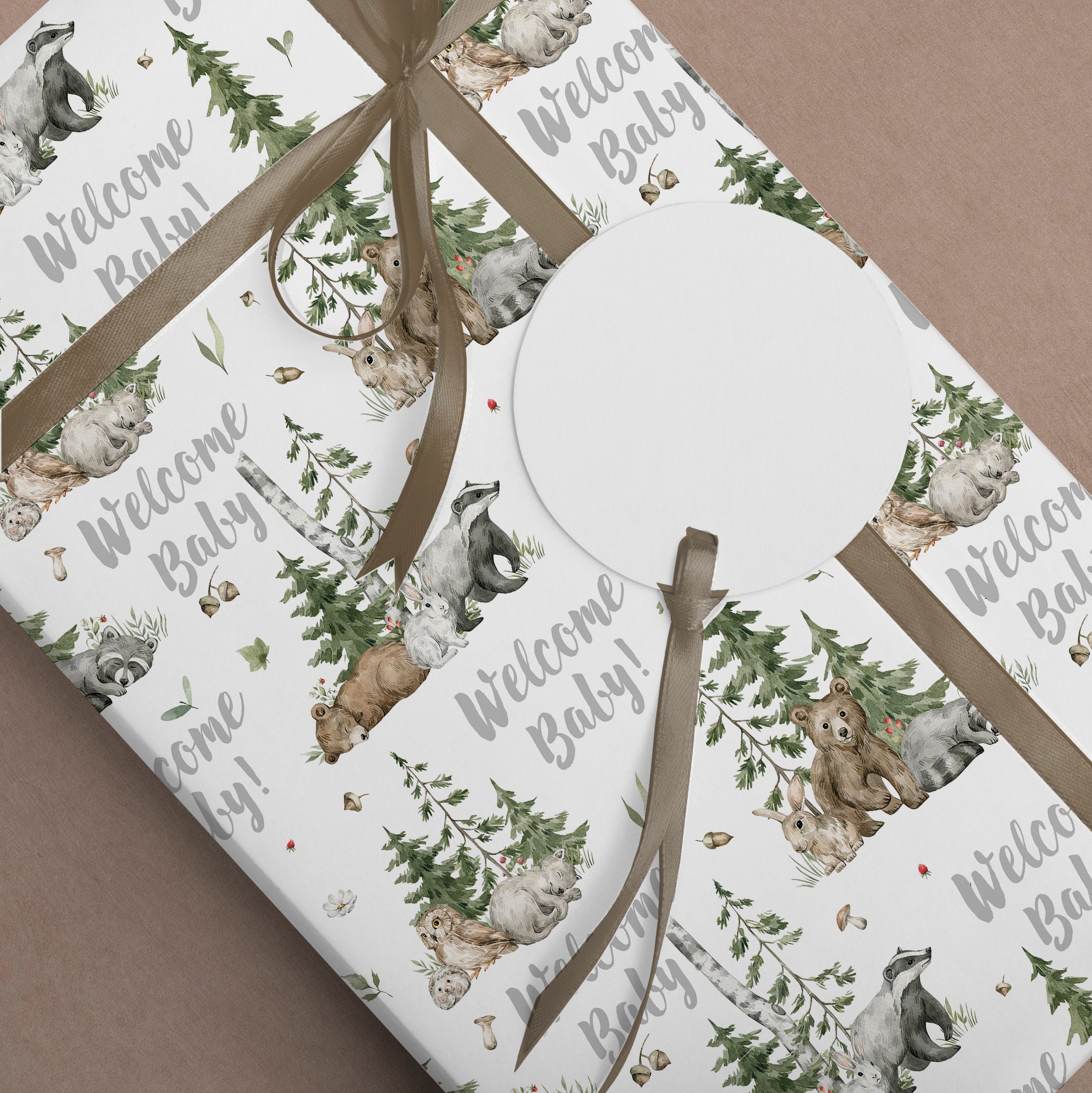 Woodland Friends Wild Animals In Forest Wrapping Paper by Bear & Mouse -  Cute4Kids