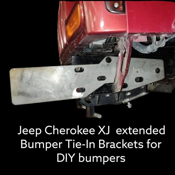 Heavy Duty Cherokee XJ Comanche MJ Front Bumper Mounting Plates - Extended for DIY bumpers 1/4" Metal Plate for customizations accessories