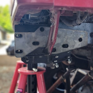 Heavy Duty Front Bumper Tie in Brackets | for JEEP XJ/MJ Cherokee Comanche 1/4&quot; Metal Plate covers steering box area well to reinforce it