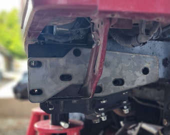 Heavy Duty Front Bumper Tie in Brackets | for JEEP XJ/MJ Cherokee Comanche 1/4" Metal Plate covers steering box area well to reinforce it