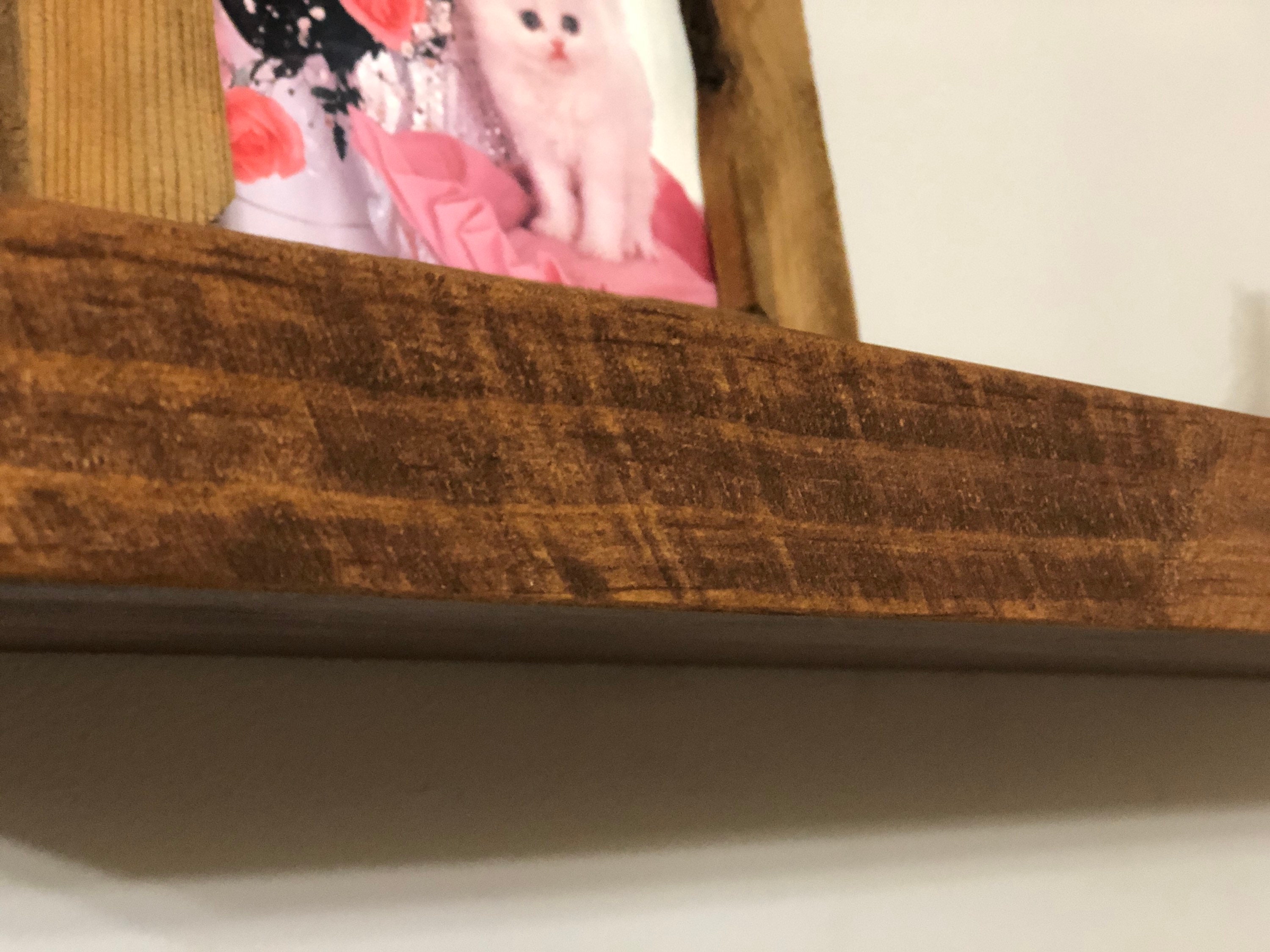 Distressed Floating Shelves With Heavy Duty Metal Bracket Etsy