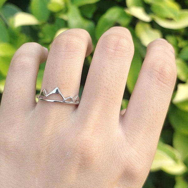 Mountain Band Ring Band Mountain Shape Ring 925 Sterling Silver Ring 7mm Thumb Ring Mountain New Design